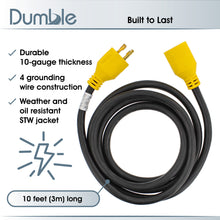 Load image into Gallery viewer, 30 AMP RV Power Cord Generator Transfer Switch 10’ Ft Extension Cable