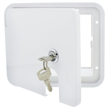 Load image into Gallery viewer, Low Profile Electric Cable Hatch Camper and RV Cord, 7.5” x 6.5” Inch