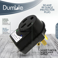 Load image into Gallery viewer, 50 AMP RV Surge Protector Plug - 14-50 Extension Cord Surge Adapter
