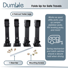 Load image into Gallery viewer, 4pk Telescoping RV Travel Trailer Jack Stabilizer Stands and Jack Rod
